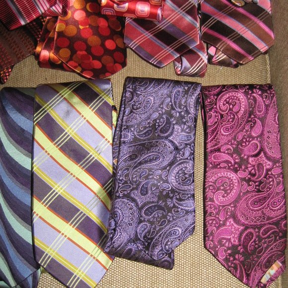 ❤️25 LOT TED BAKER Neckties Ties Paisley Stripe Polka Dot Retro Collector Lot - Picture 3 of 14
